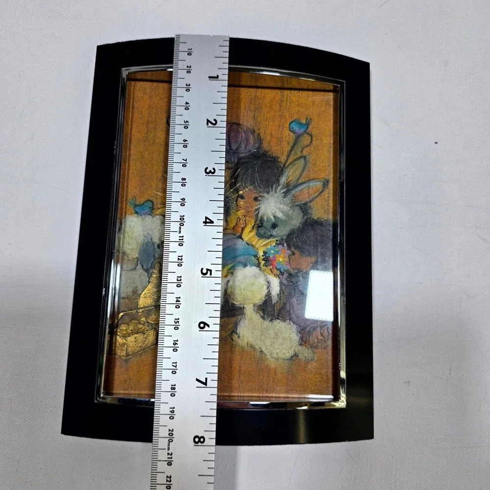 Vintage Nativity Scene Art Plaque Whimsical Religious Decor Wood Tabletop 8